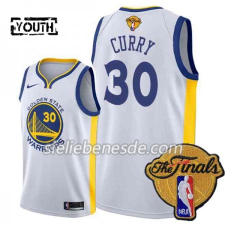 Kinder NBA Golden State Warriors Trikot Stephen Curry 30 2018 Finals Patch Nike Weiß Swingman